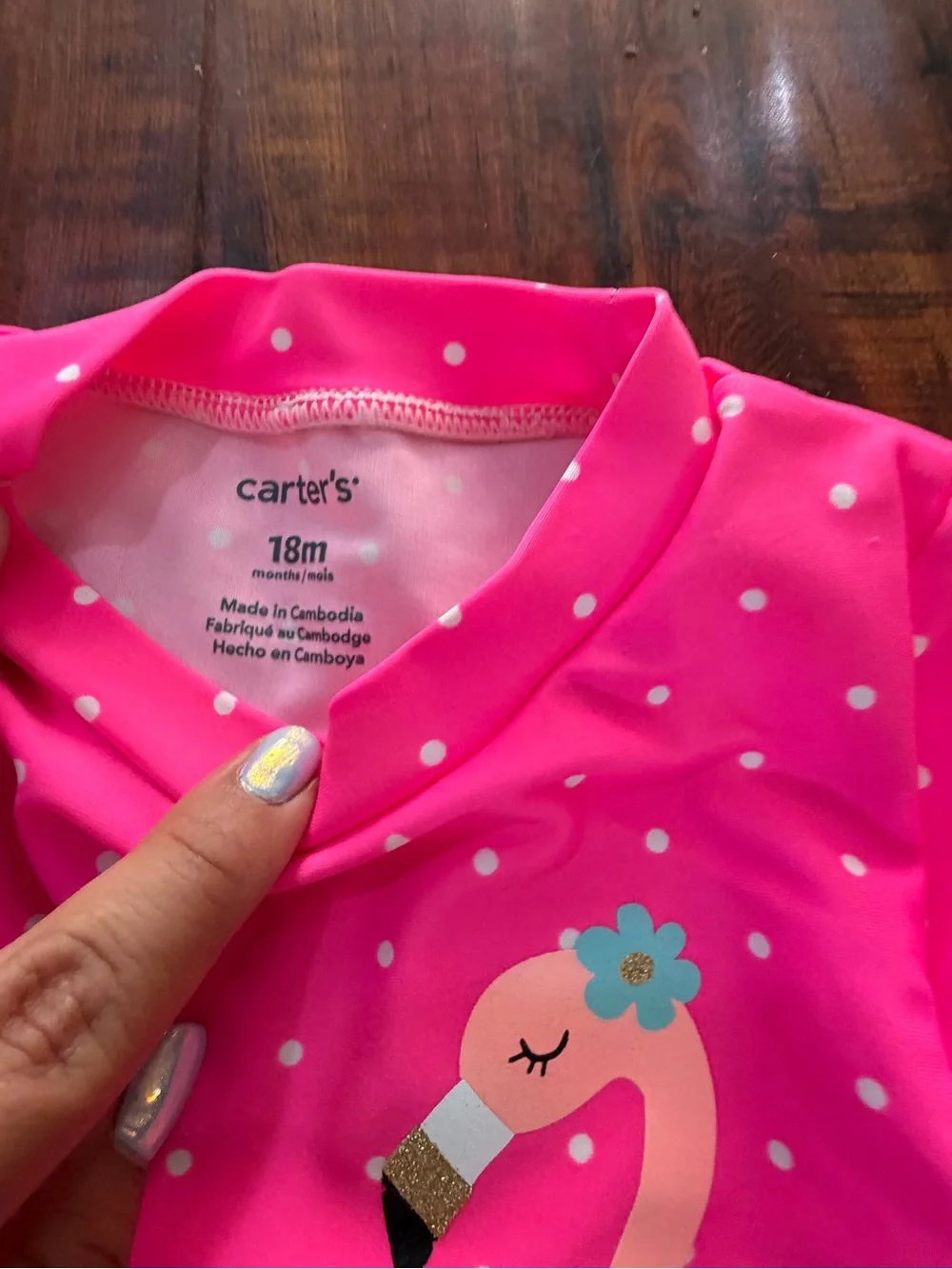 Carter's Pink Flamingo & Teal Floral Rash Guard Swim Set